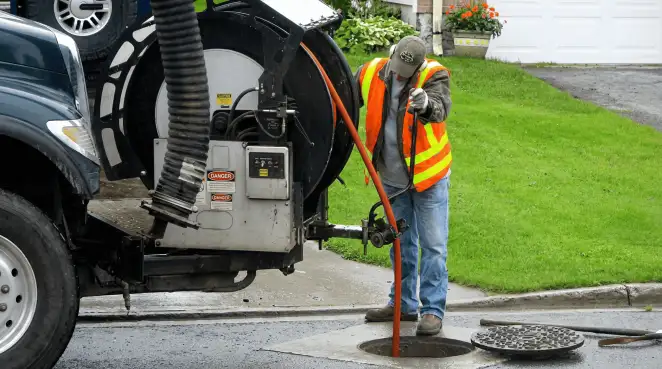 Technician using specialized drainage equipment for sewer line cleaning and foundation protection in Columbus, GA